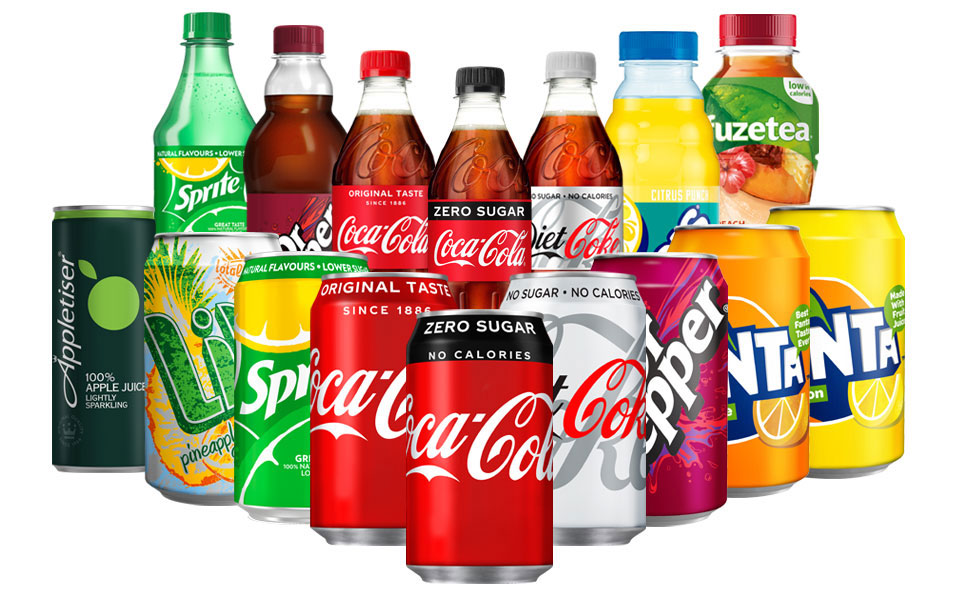 Soft drinks provided by F Jones Food Service including Coca Cola, Dr Pepper, Sprite, Lilt and Fanta